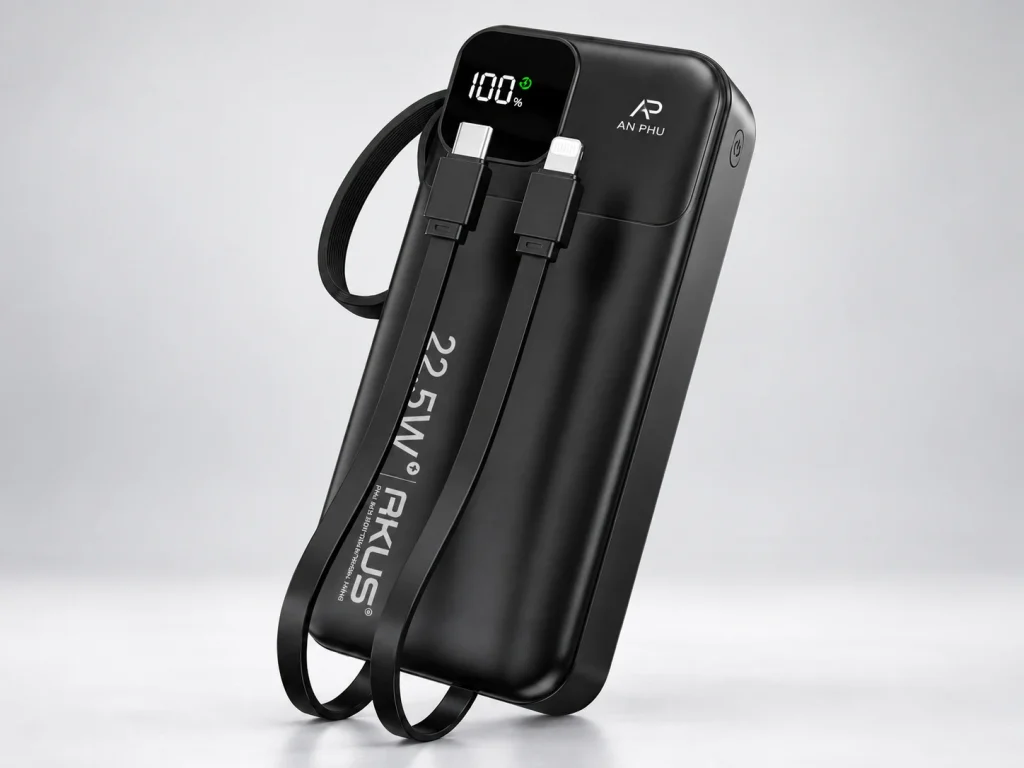 Mô phỏng logo AN PHU trên vùng thân AKUS A20 Pro