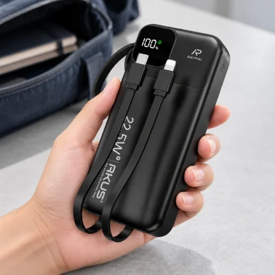 Minh họa cầm AKUS A20 Pro với hai cáp cất trên thân