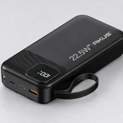 Minh họa góc cổng kết nối AKUS A20 Pro màu đen