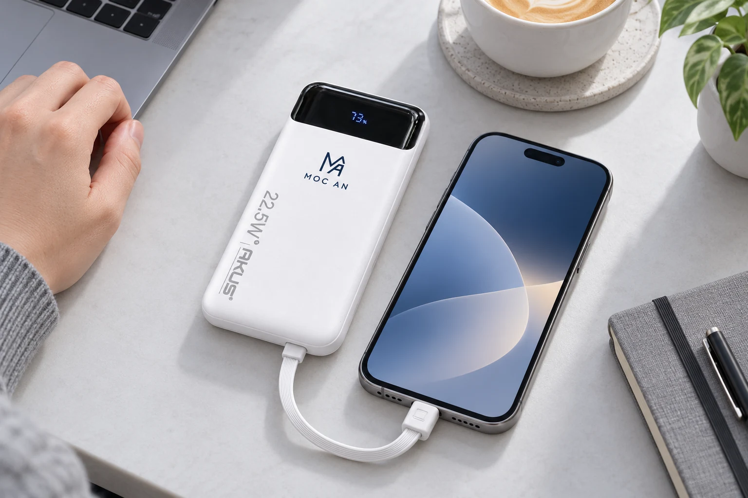 Minh họa DP136 nối điện thoại bằng dây Type-C tích hợp Minh họa DP136 nối điện thoại bằng dây Type-C tích hợp