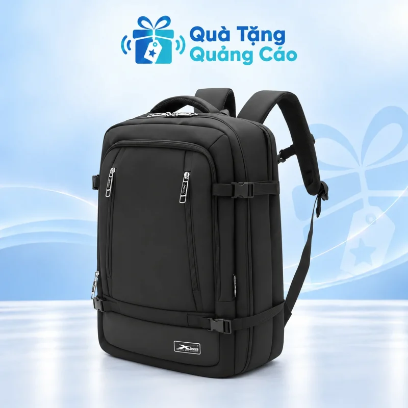 Balo vải XBag 01 màu đen in logo