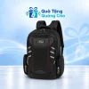 Balo XBag 03 đen phối chỉ đỏ và chi tiết xám trên nền thương hiệu