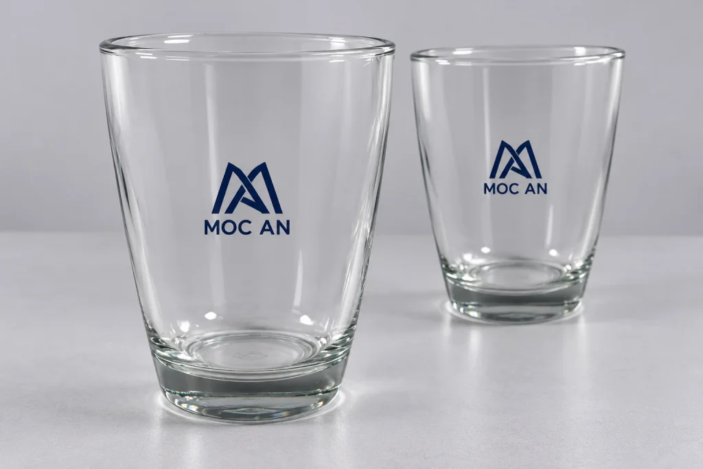 Mô phỏng logo MA MOC AN in trên ly MT38-13