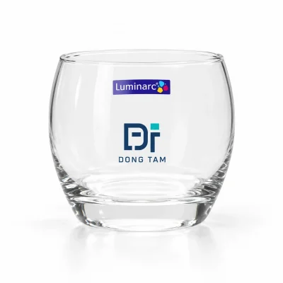 Mô phỏng biểu tượng DT và tên DONG TAM trên thân ly Luminarc G2562