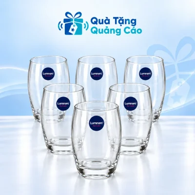 Bộ 6 ly thủy tinh Luminarc L8951 trên nền Quà Tặng Quảng Cáo xanh nhạt