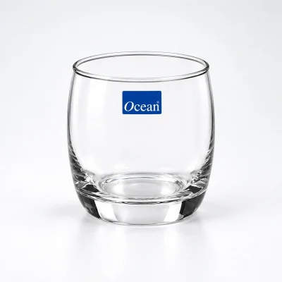 Minh họa một ly Ocean B13009 thân cong nhẹ và đáy tròn dày