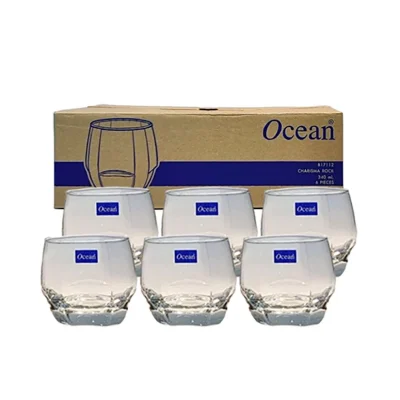 Ảnh sáu ly Ocean cùng hộp Charisma Rock B17112 ghi 340 ml