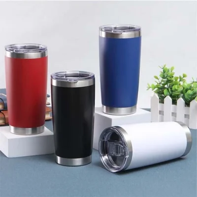 Tư liệu dòng ly 600ml màu đỏ, đen, xanh và trắng với nắp trong, viền kim loại sáng
