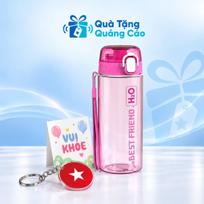 Bộ quà bình Duy Tân 500ml và móc khóa mica kèm thiệp