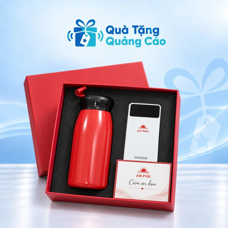 Bộ quà bình giữ nhiệt và sạc Sendem P700 kèm thiệp