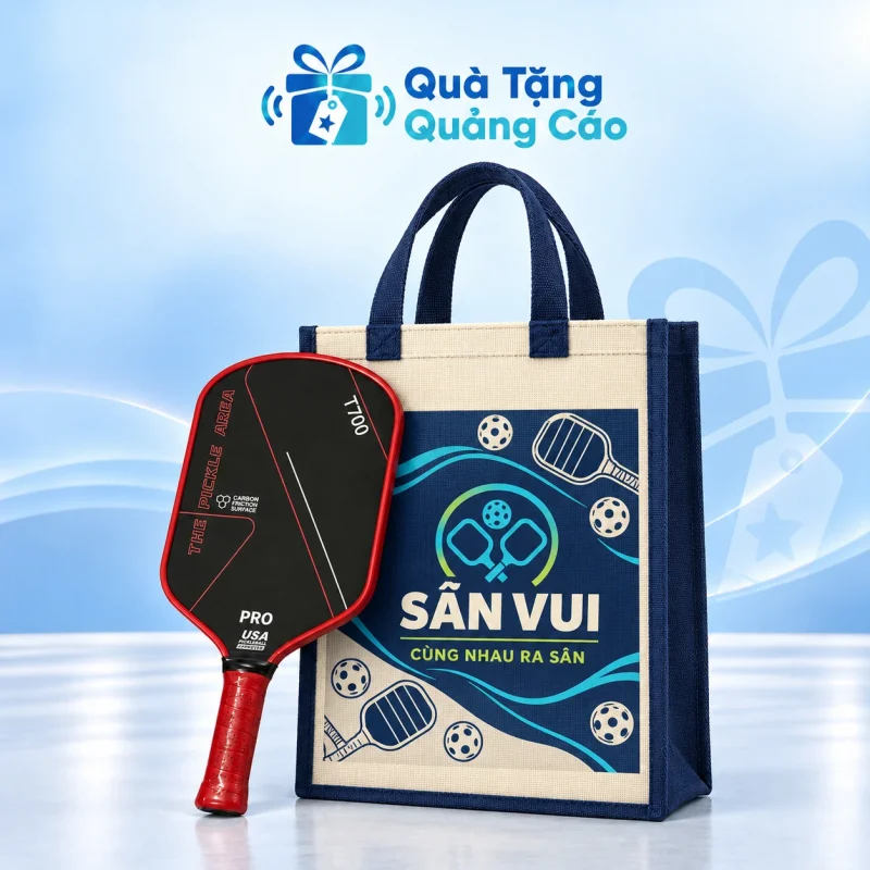 Bộ quà vợt Pickleball và túi giả đay in PET