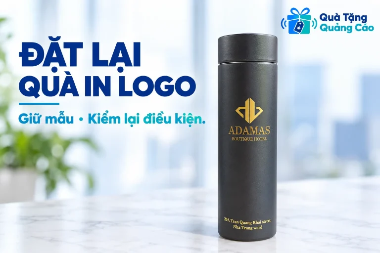 Bình xám ADAMAS cùng tiêu đề đặt lại quà in logo và kiểm lại điều kiện