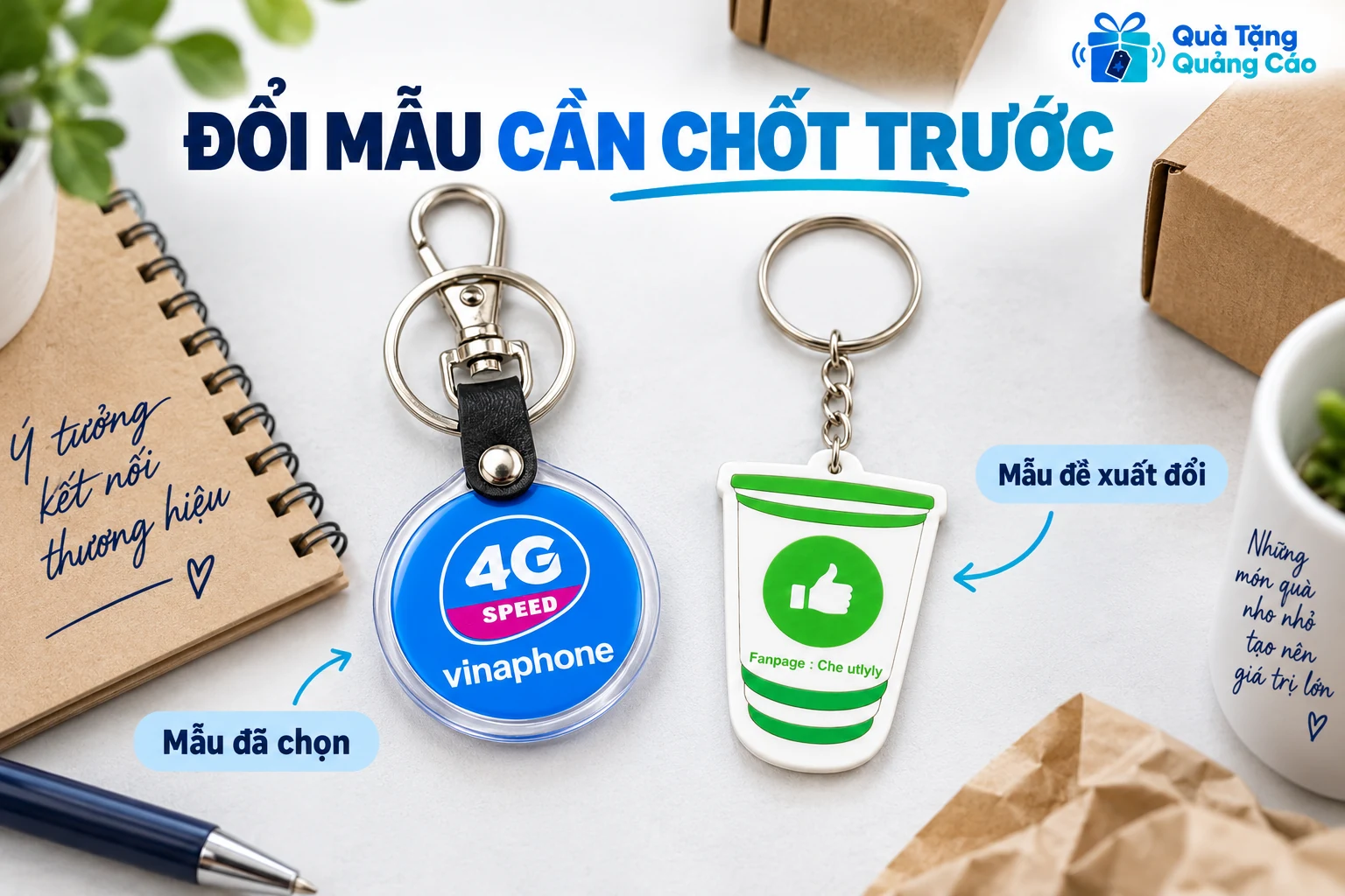 Hai mẫu móc khóa khác nhau cần được đối chiếu trước khi đổi mẫu