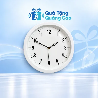 Đồng hồ tròn HD42 30 cm viền trắng, mặt số đen