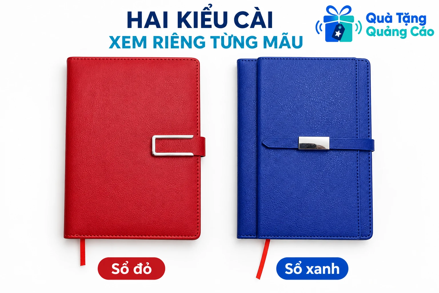 Sổ đỏ có khung cài hở một bên cạnh sổ xanh có đai ngang để so hai kiểu cài