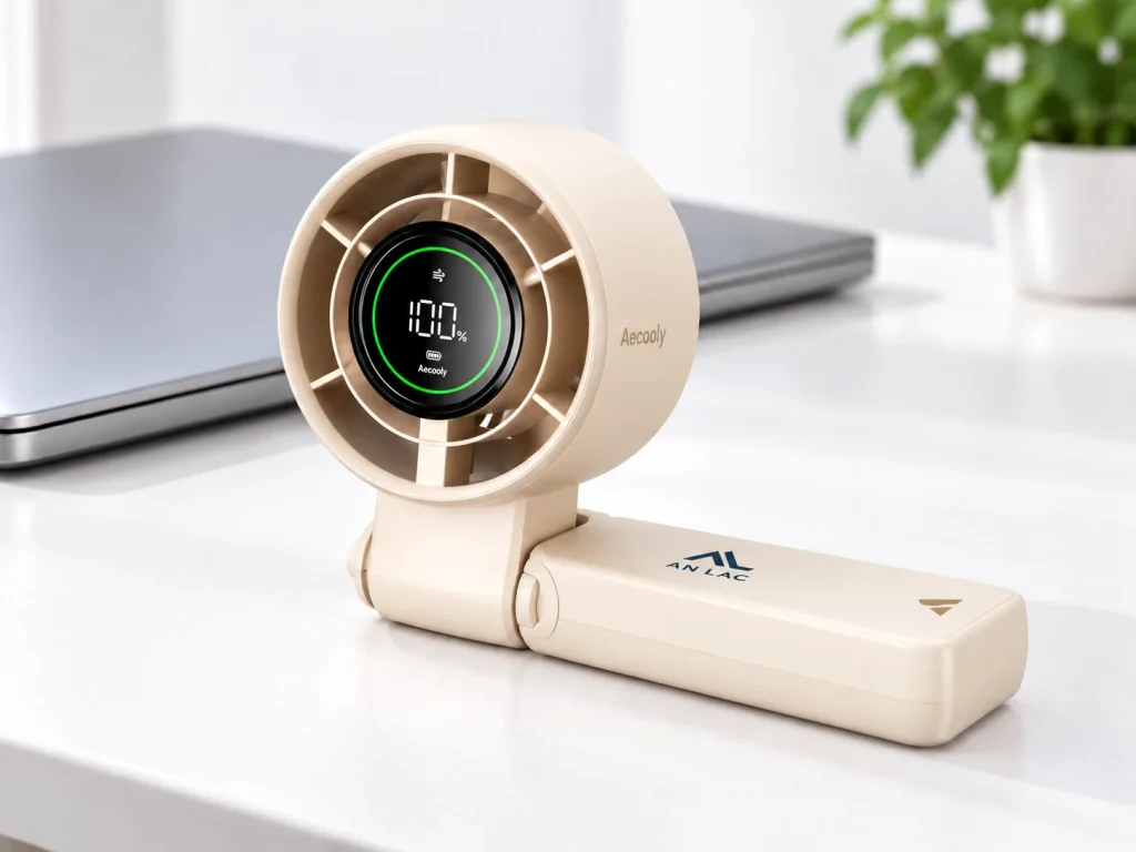 Minh họa Halo 02 PB02-A gập đặt tại bàn làm việc