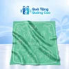 Khăn lụa vuông nền xanh mint họa tiết nét trắng trên nền Quà Tặng Quảng Cáo