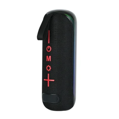 StarGO Pulse X đen với phím đỏ trên mặt vải và dây treo đen