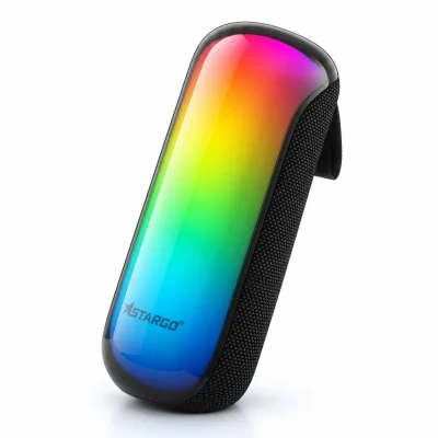 Minh họa mặt đèn nhiều màu phía sau Pulse X đen với nhãn StarGO