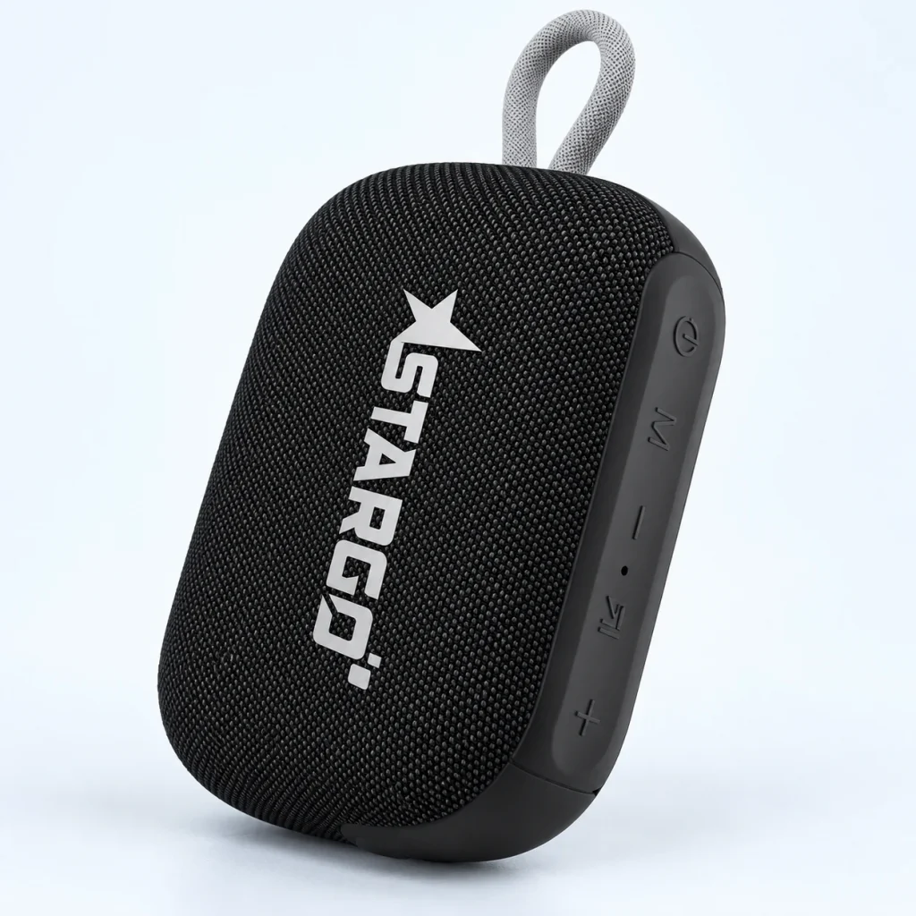 Minh họa dải phím đen bên hông, vải dệt và dây treo xám của Wave Mini