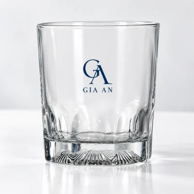Mô phỏng logo GIA AN trên ly Lotus Glass VTC182