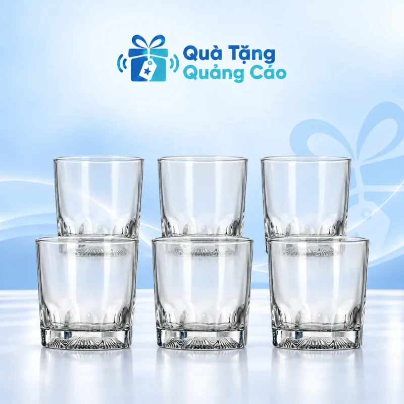 Bộ 6 ly thủy tinh Lotus Glass VTC182 220 ml in logo