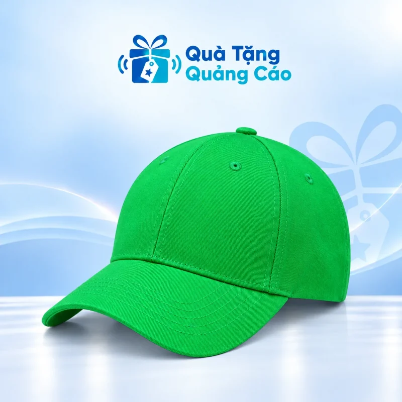 Mũ lưỡi trai kaki cotton in logo một vị trí