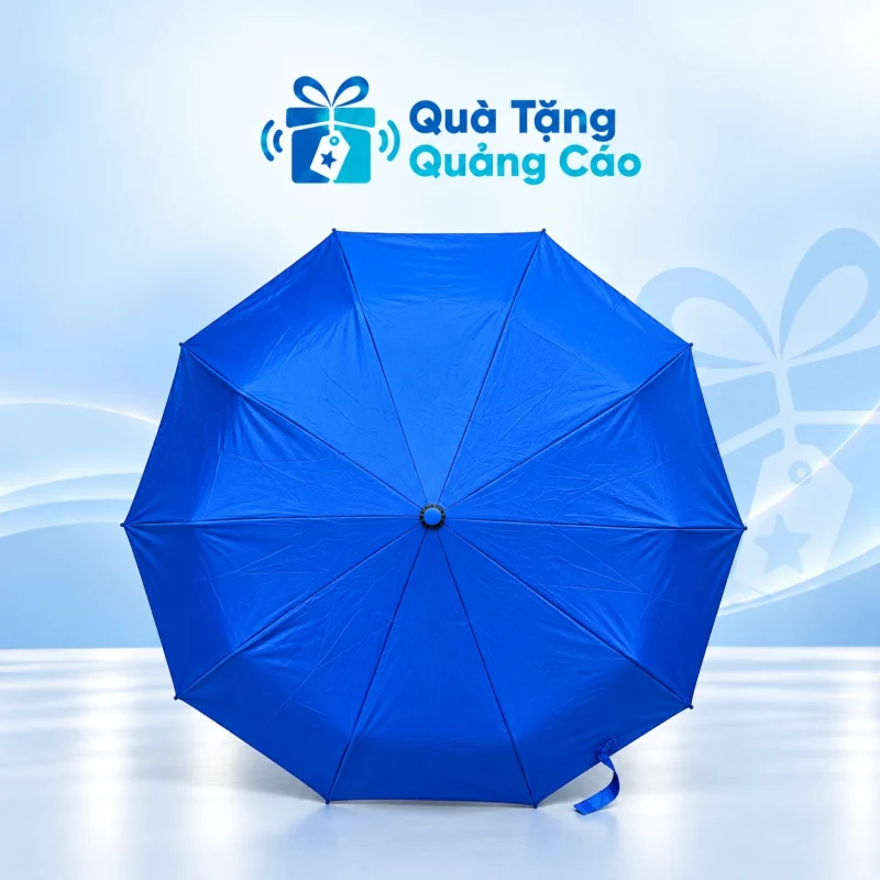 Ô gấp 10 nan xanh dương in logo một màu