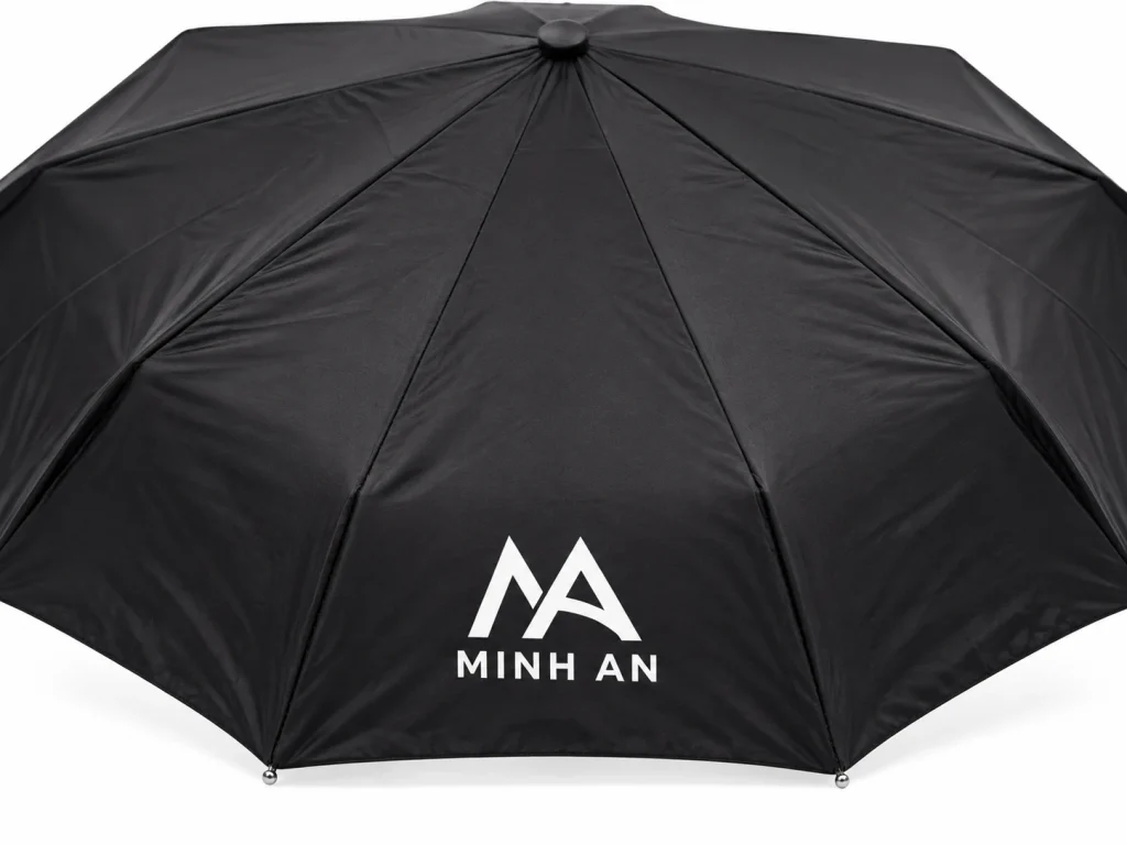 Mô phỏng logo MINH AN trong một múi ô đen