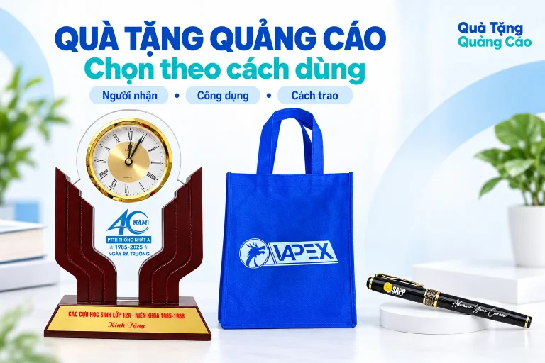 Ảnh ghép đồng hồ kỷ niệm, túi APEX và bút SAPP với dòng Chọn theo cách dùng