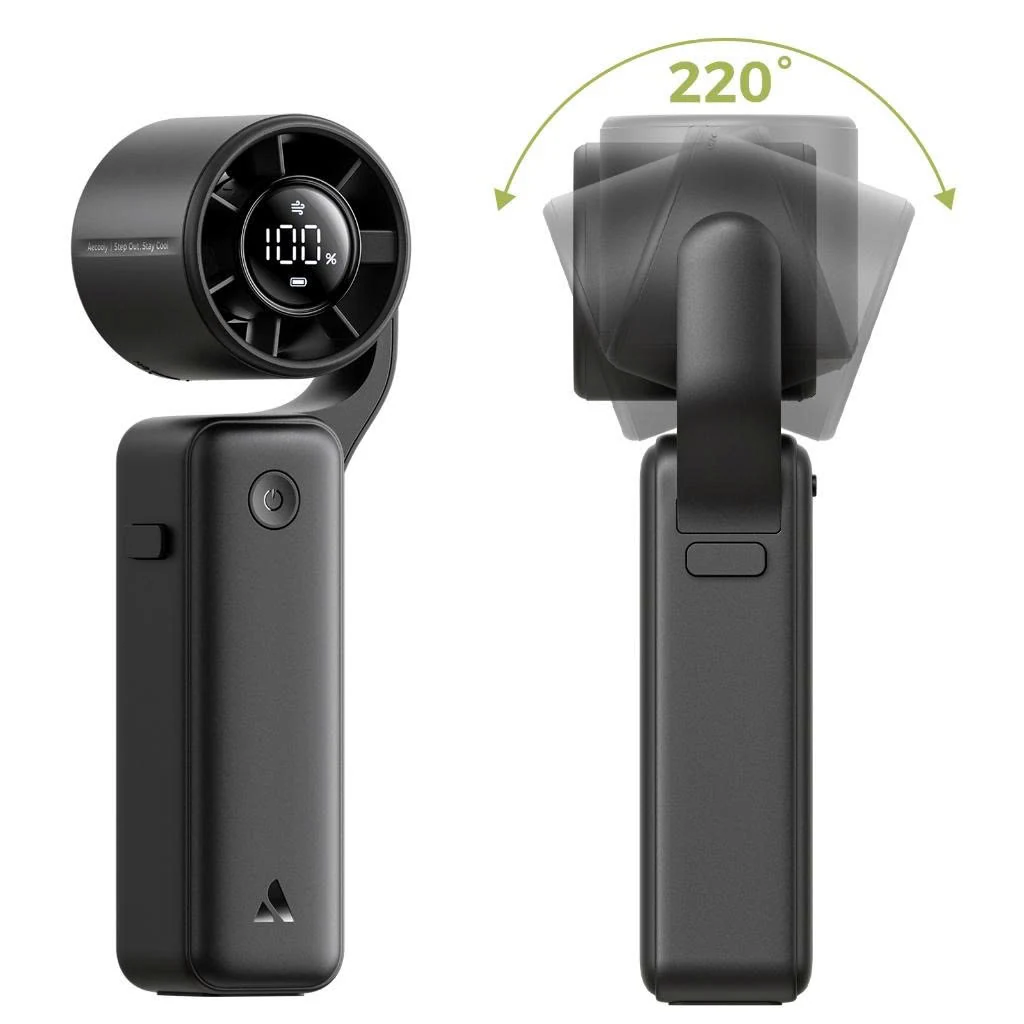 Ảnh giới thiệu hai góc của PF04 màu đen với sơ đồ đầu xoay 220 độ