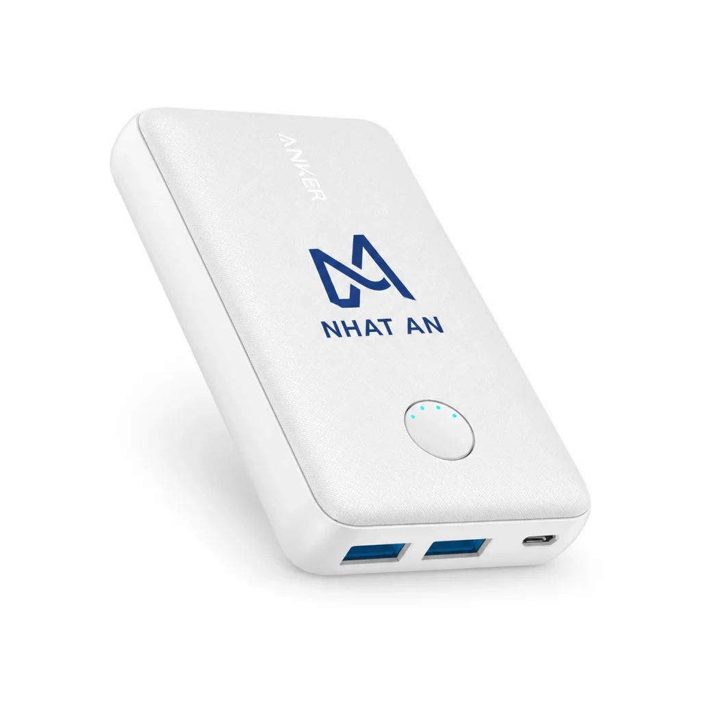 Mô phỏng monogram NA và chữ NHAT AN nhỏ ở khoảng giữa thân Anker A1223 trắng