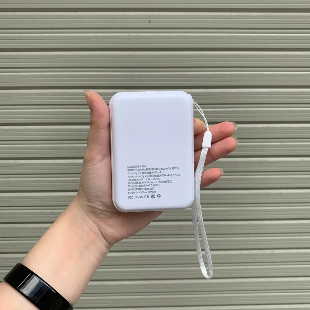 Mặt sau thật SENDEM P300 ghi dung lượng pin, dung lượng định mức và tổng đầu ra
