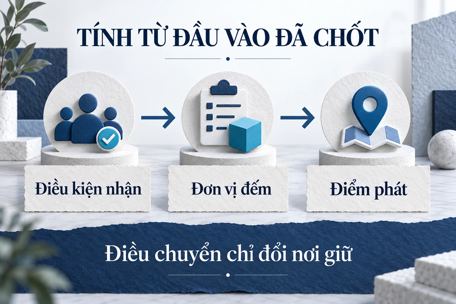 Sơ đồ điều kiện nhận, đơn vị đếm và điểm phát
