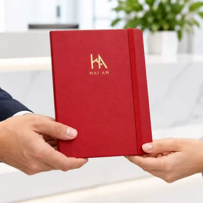 Minh họa trao sổ SD50 đỏ ép kim HAI AN