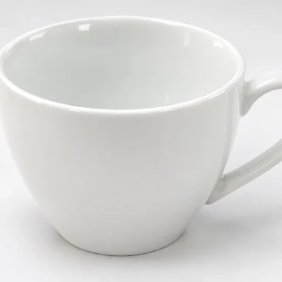 Minh họa miệng rộng và lòng tách sứ trắng 105CF