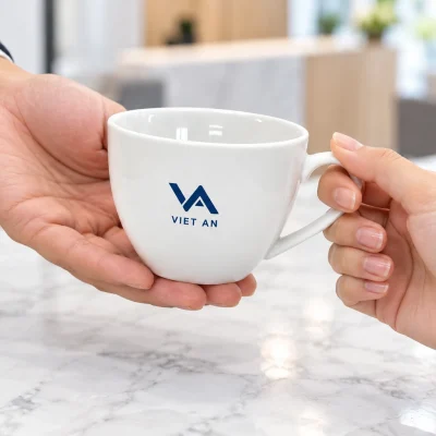 Minh họa trao tách 105CF in logo làm quà doanh nghiệp