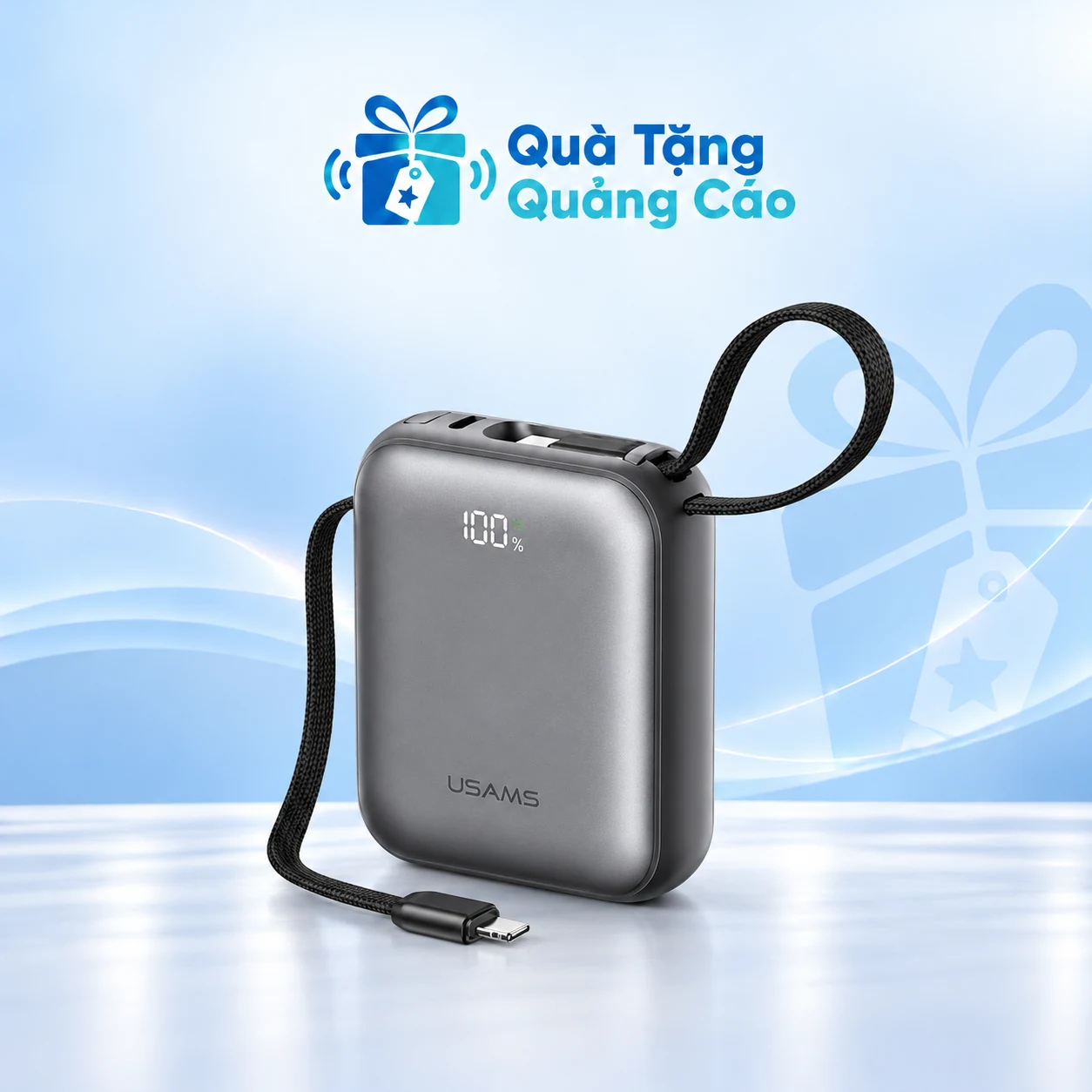 Pin USAMS CD258 PB86 màu xám trên nền Quà Tặng Quảng Cáo Pin USAMS CD258 PB86 màu xám trên nền Quà Tặng Quảng Cáo